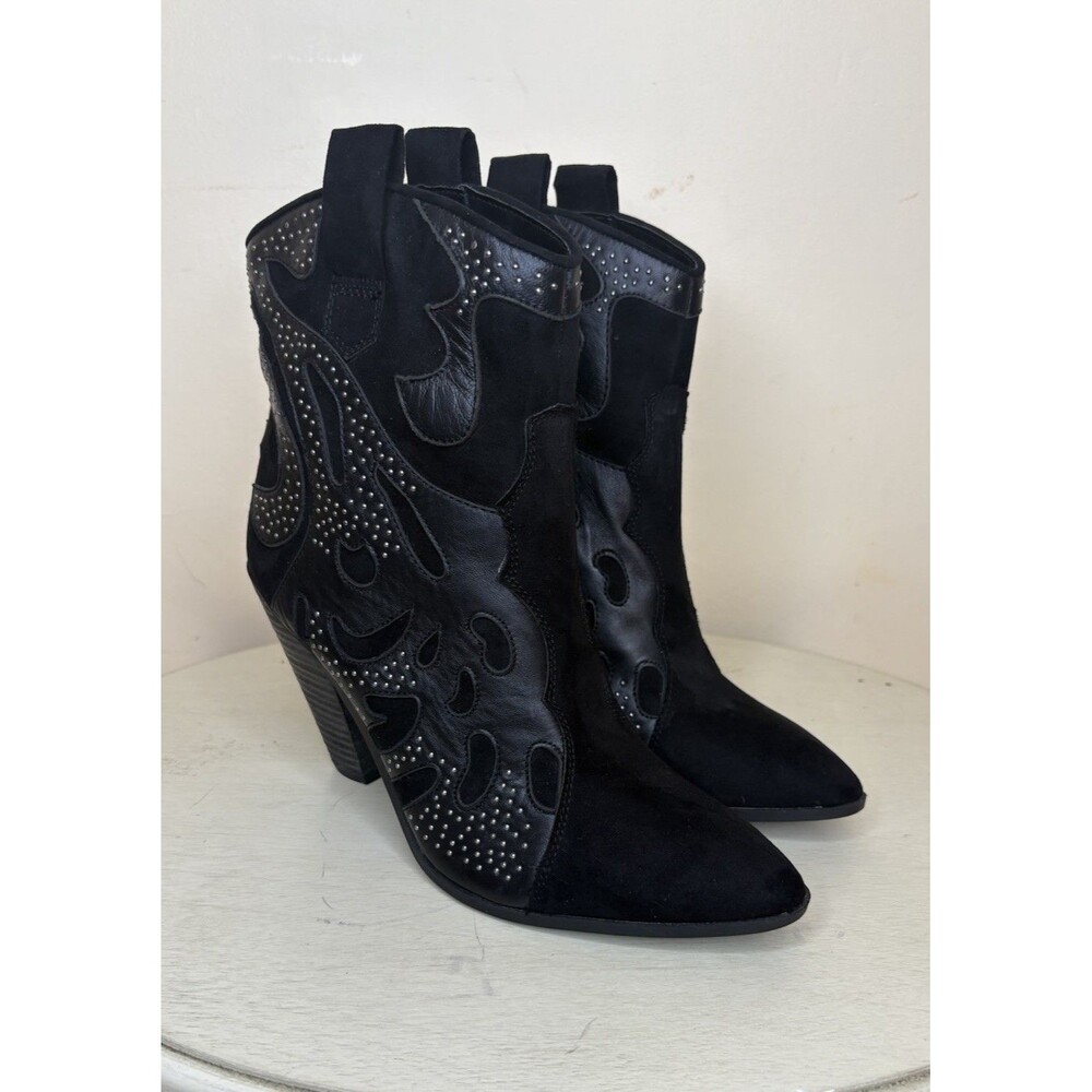 CARLOS by Carlos Santana Women's Sterling Boots Pointed Toe Black Suede Size 9